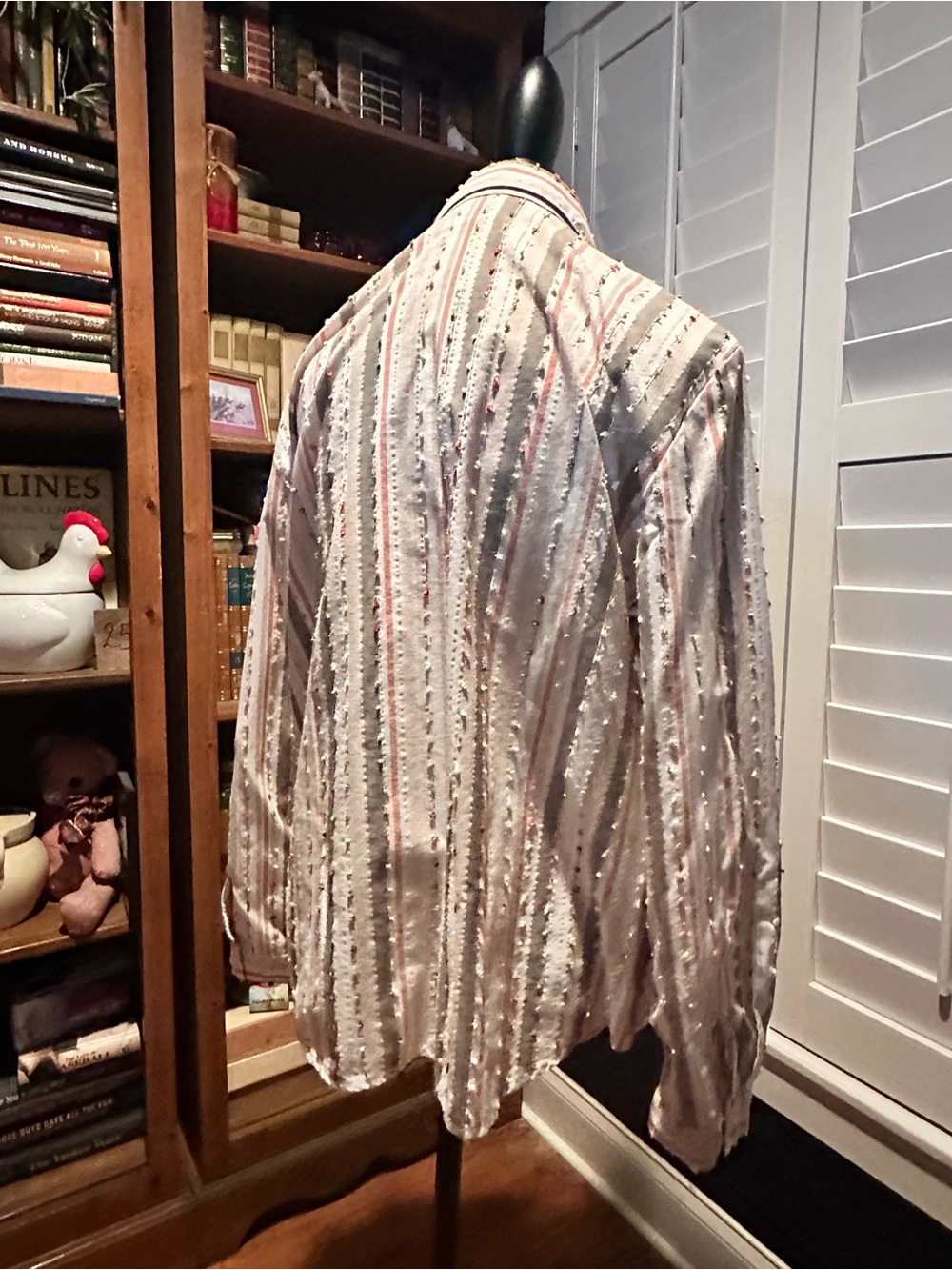 Alfred Dunner Cream Button-Down Shirt with Pink & Gray Stripes - Picture 4 of 12